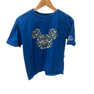 Disney Hanukkah Blue T-Shirt with Gold Accents